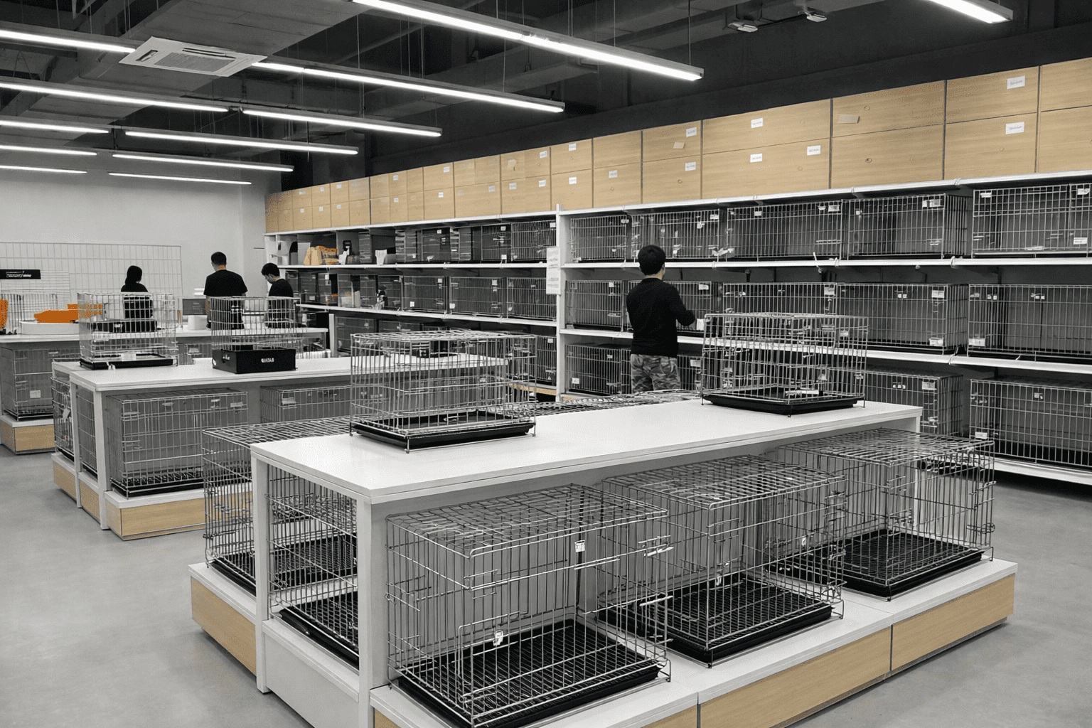 Standardized wire dog crates for international retail chain