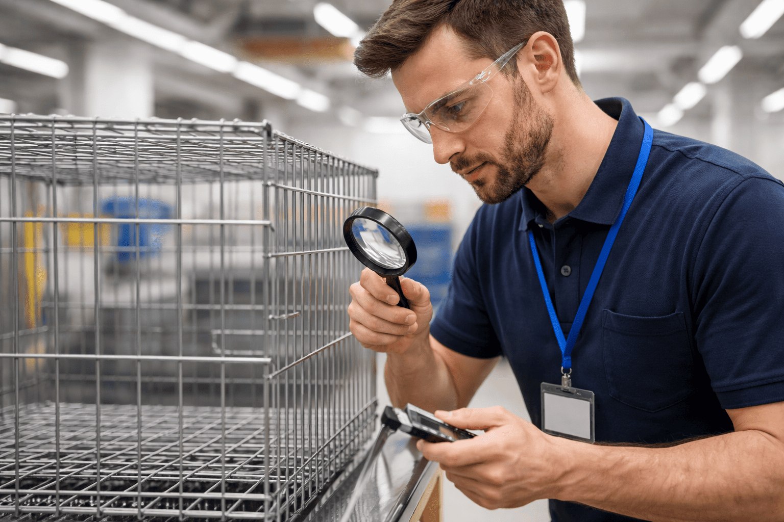 wire dog cage quality inspection and testing