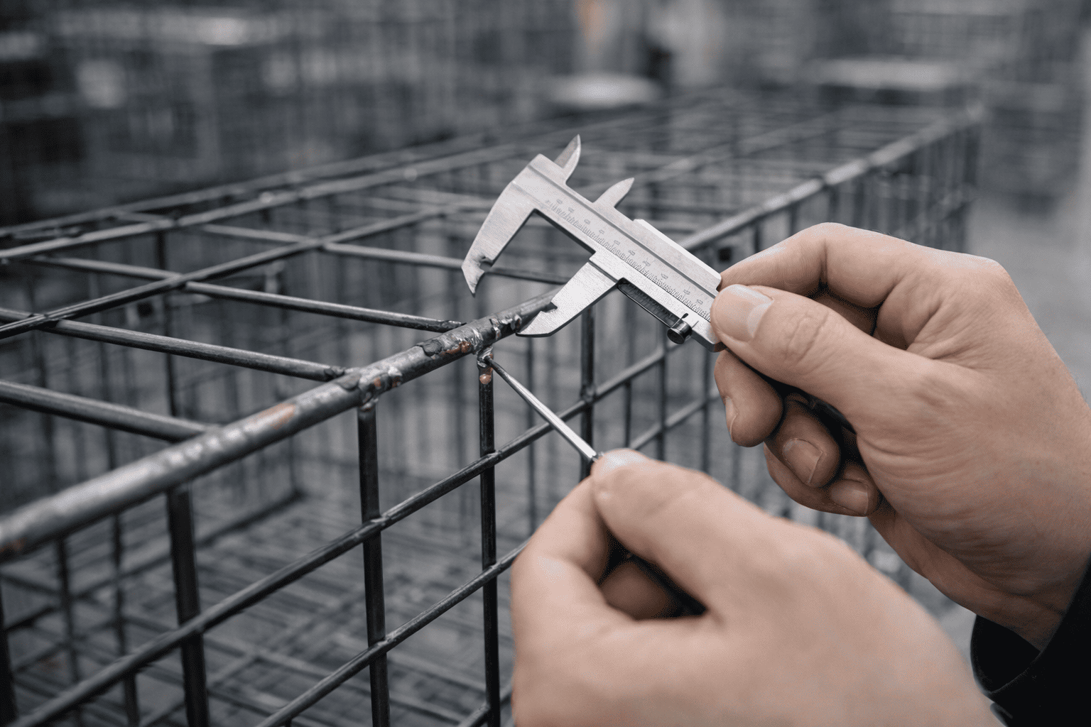 wire dog cage sample with quality defects