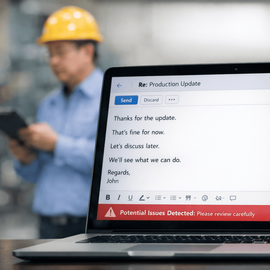 vague email response from manufacturer