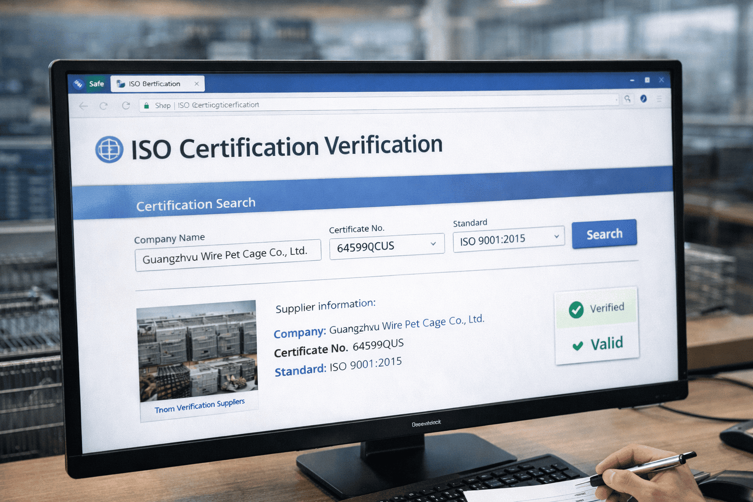 ISO certification verification through official database