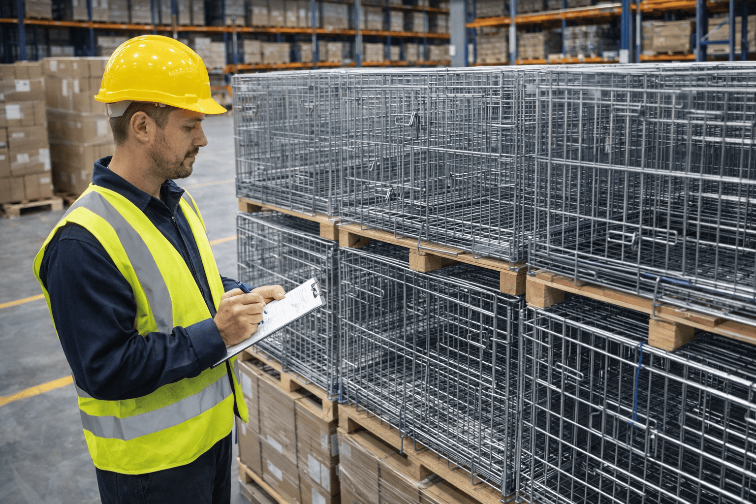 bulk wire dog cage inventory in warehouse