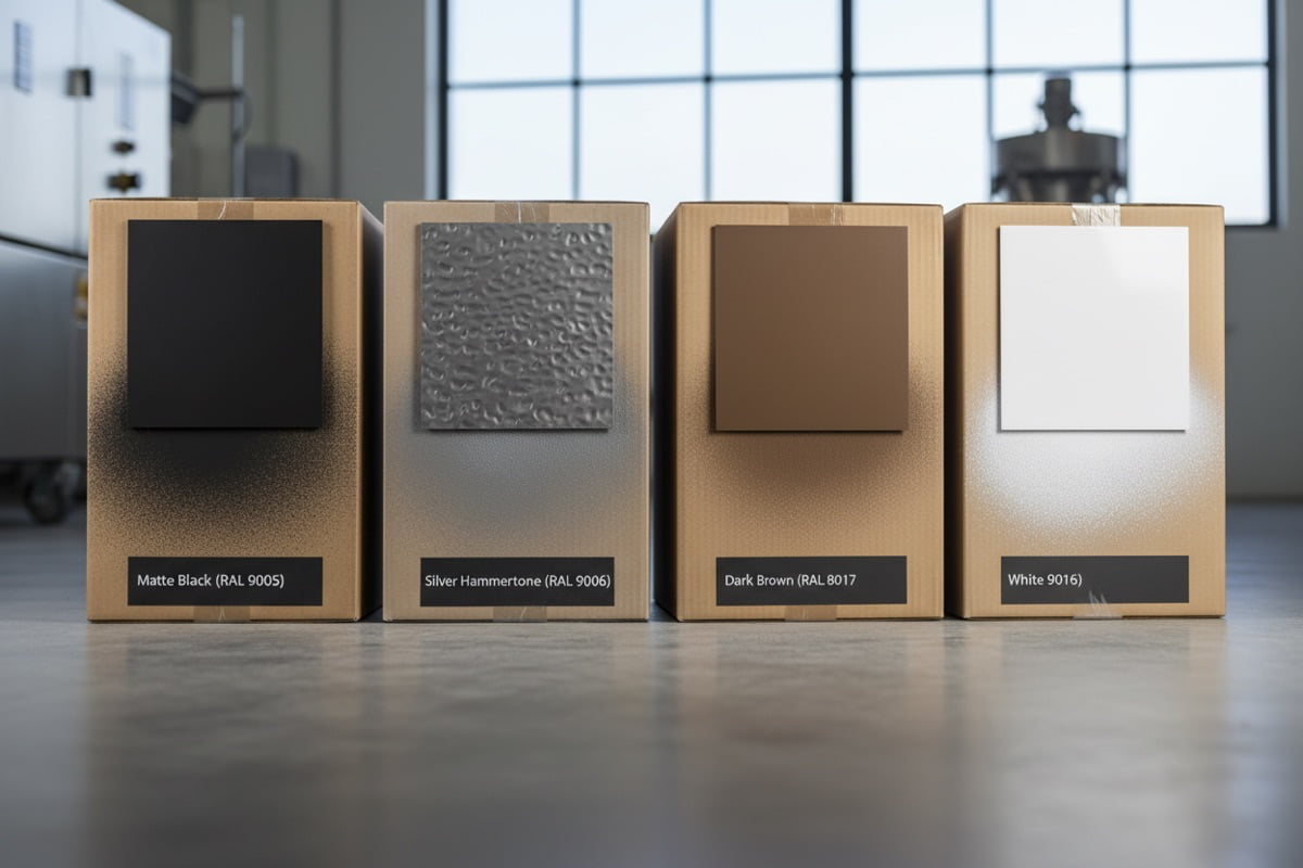 Wire dog cage custom color options including black, silver, and RAL color matching