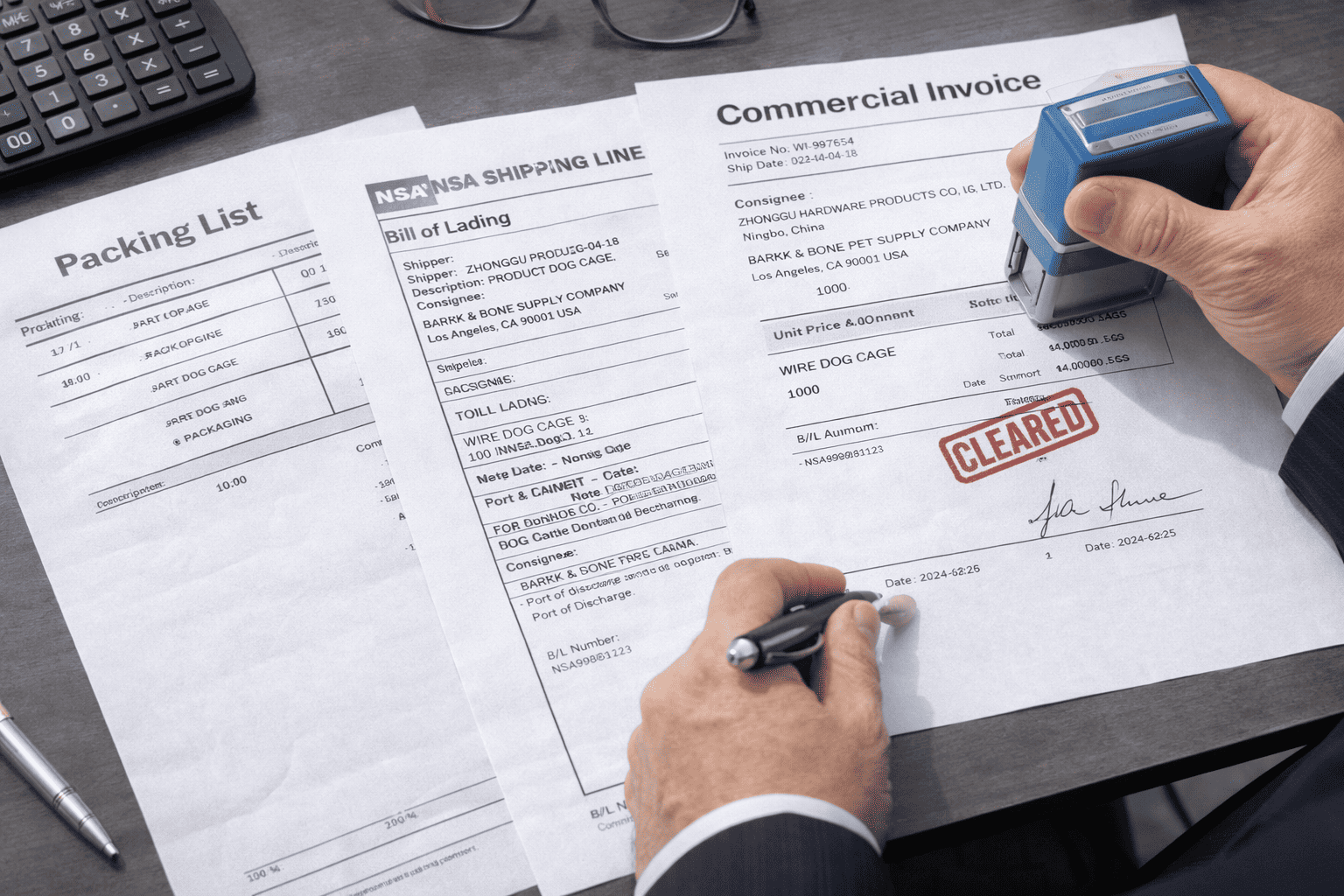 customs documentation and paperwork for wire dog cage import clearance