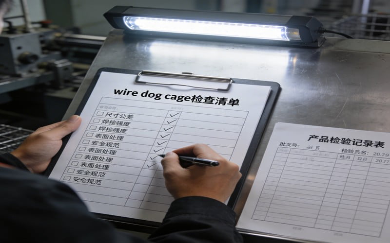 wire dog cage inspection documentation checklist and quality records