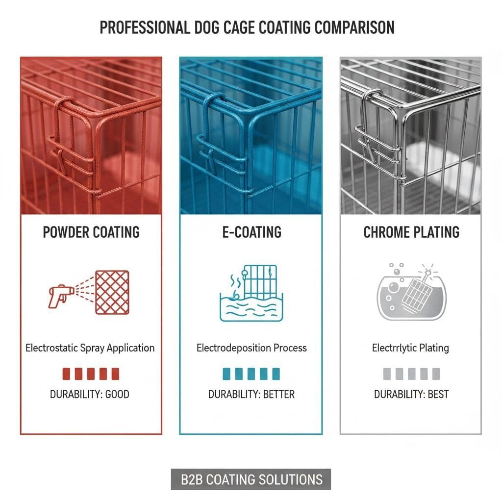 wire dog cage coating comparison chart
