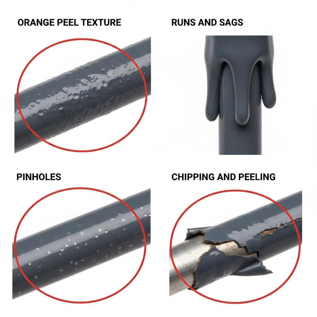 wire dog cage coating defects quality control