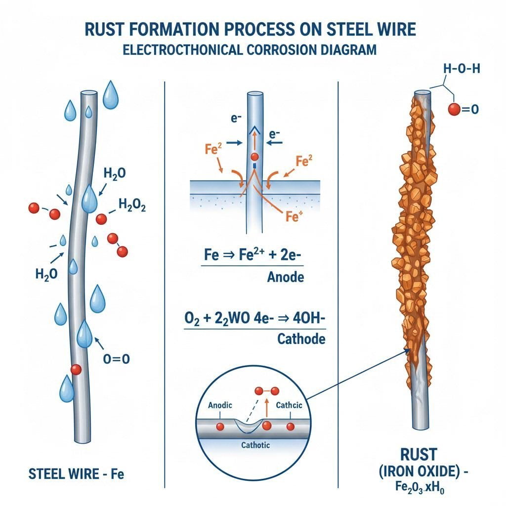 wire dog cage rust prevention rust formation process