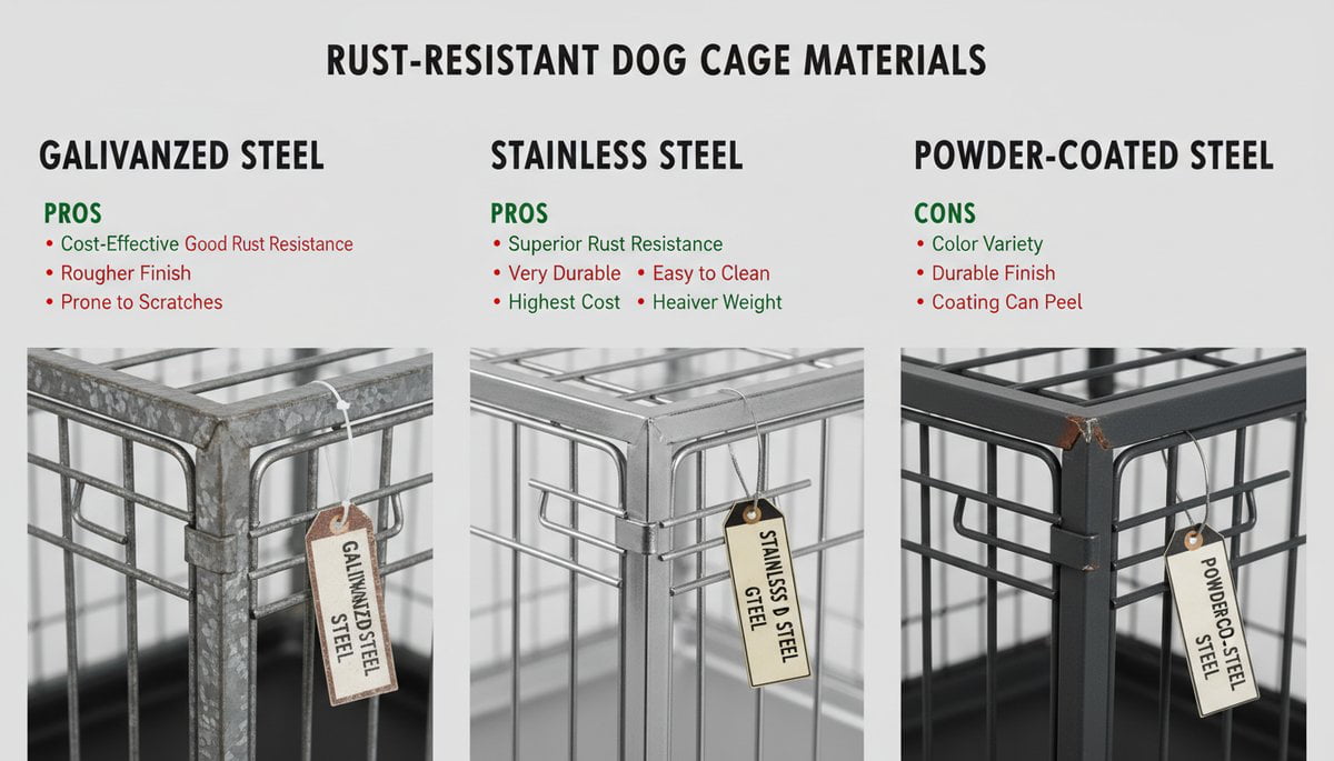 wire dog cage rust prevention rust resistant specifications