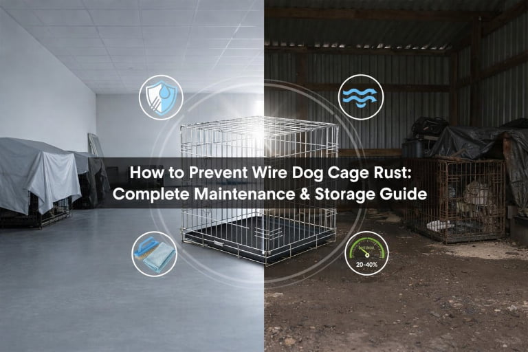 wire dog cage rust prevention