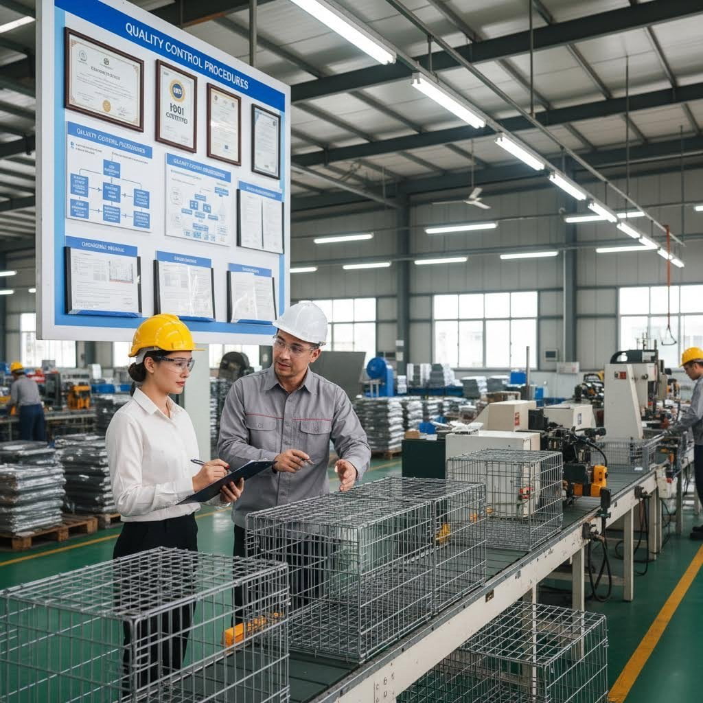 Wire dog cage compliance audit and quality control inspection process