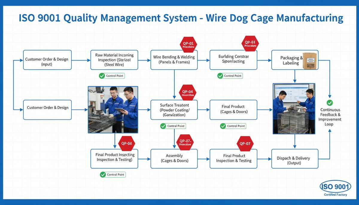 wire dog cage ISO 9001 quality management system