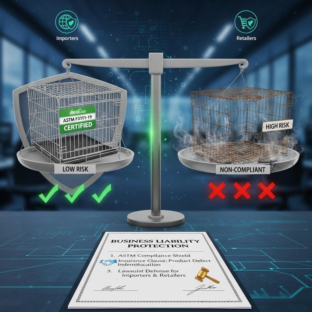 wire dog cage ASTM reports helping importers manage product liability risk