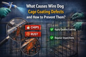 wire dog cage coating defects