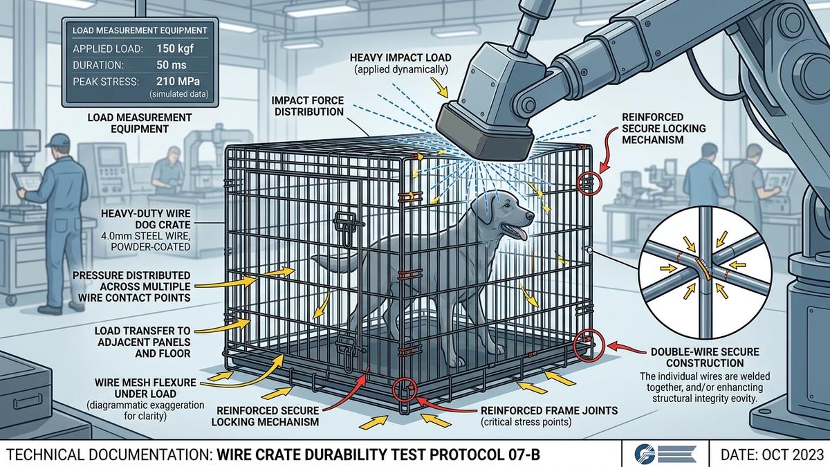 Wire crate durability stress test for large breeds - wire crate material durability