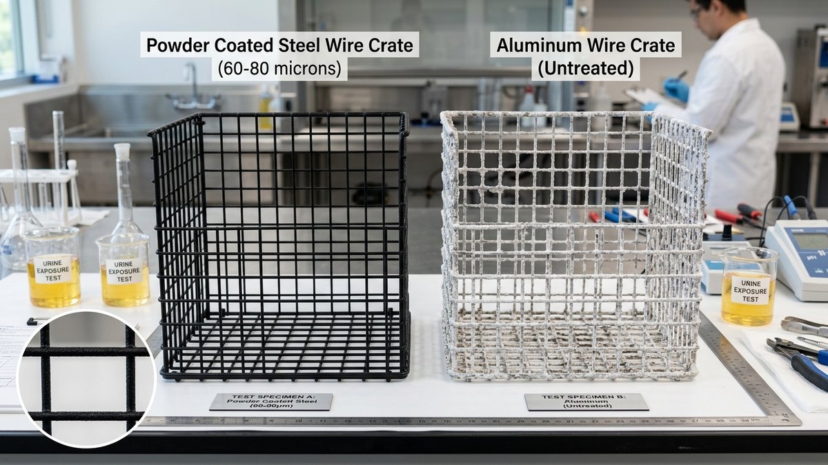 Corrosion resistance powder coating vs aluminum oxide - wire dog crate vs aluminum crate material
