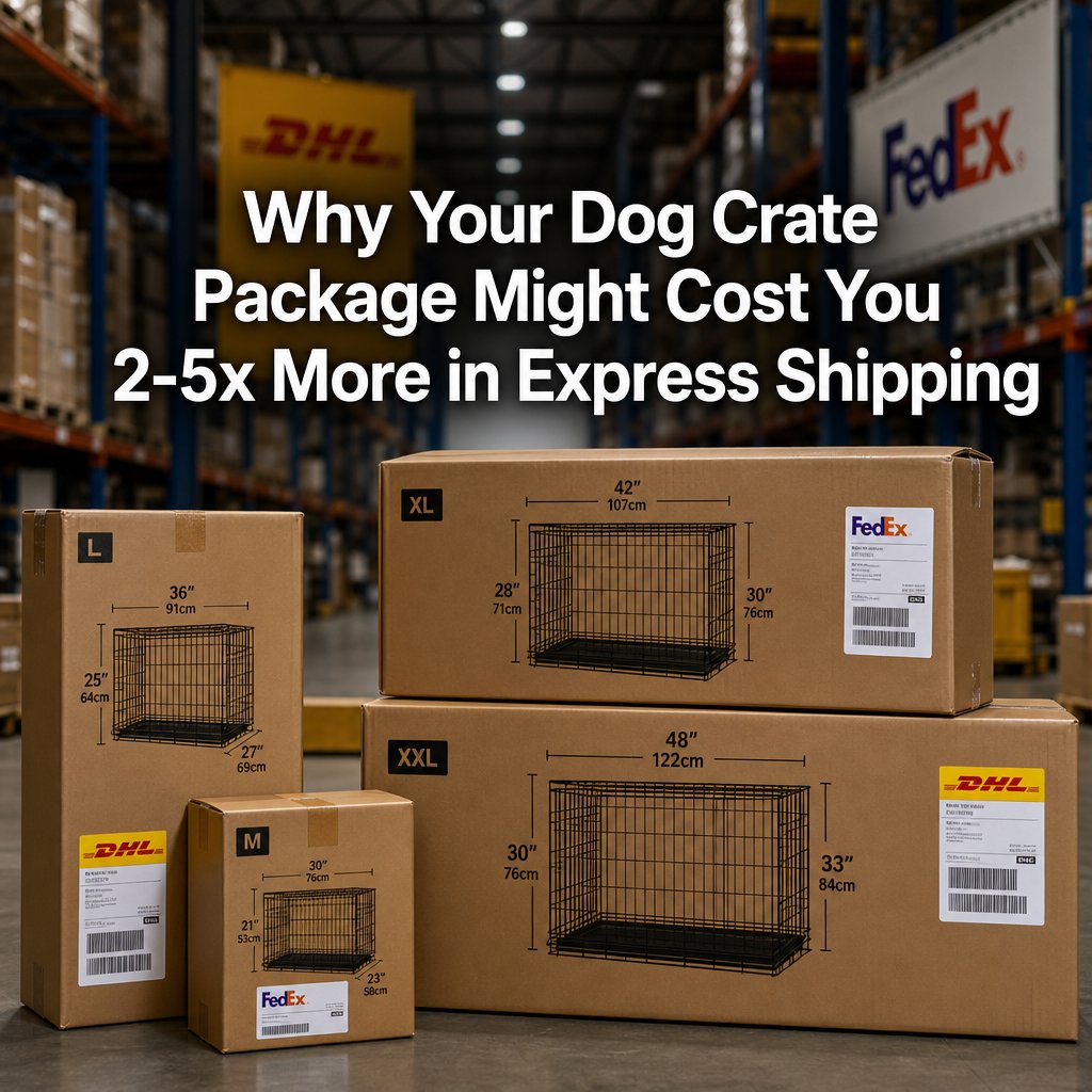 Featured - Why Your Dog Crate Package Might Cost You 2-5x More in Express Shipping - wire dog crate shipping cost express