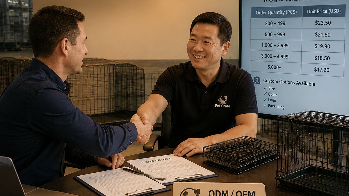 MOQ negotiation wire pet crate factory procurement volume discount - pet crate cost breakdown