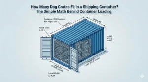Dog crate container loading calculation - how many crates fit in container