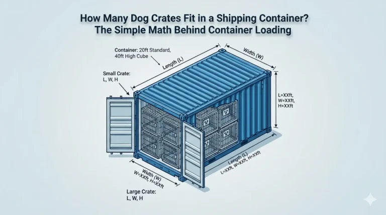 Dog crate container loading calculation - how many crates fit in container