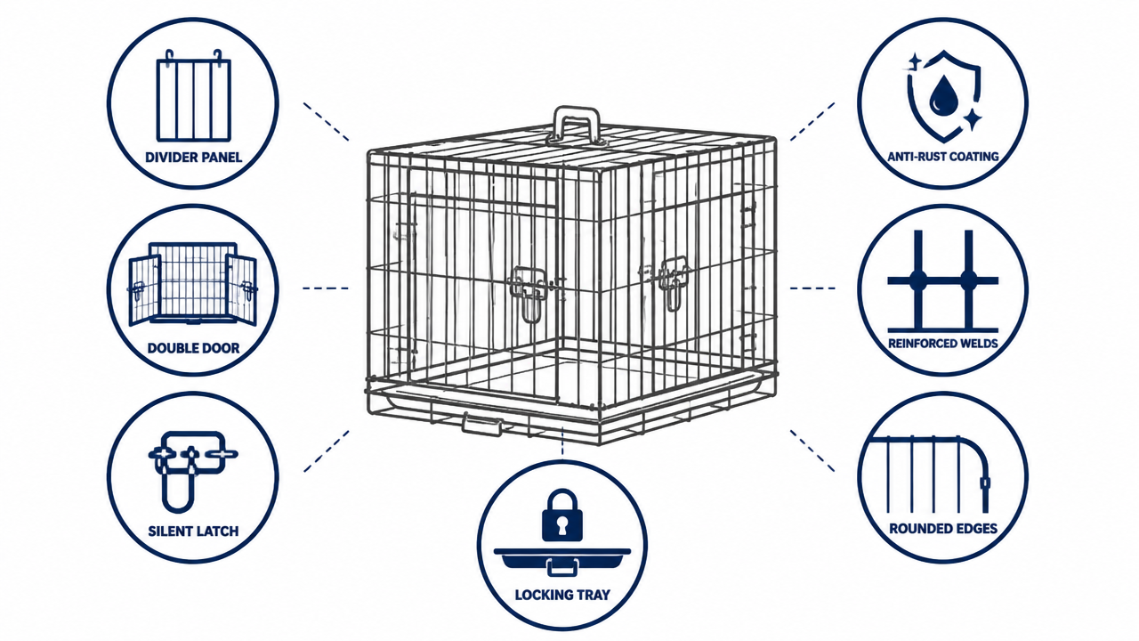 7 training-friendly wire dog crate features overview — complete B2B sourcing checklist