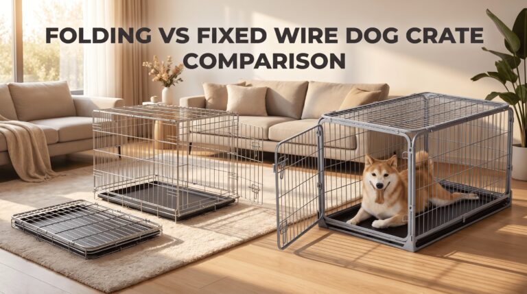 Folding vs Fixed Wire Dog Crate Comparison featured image