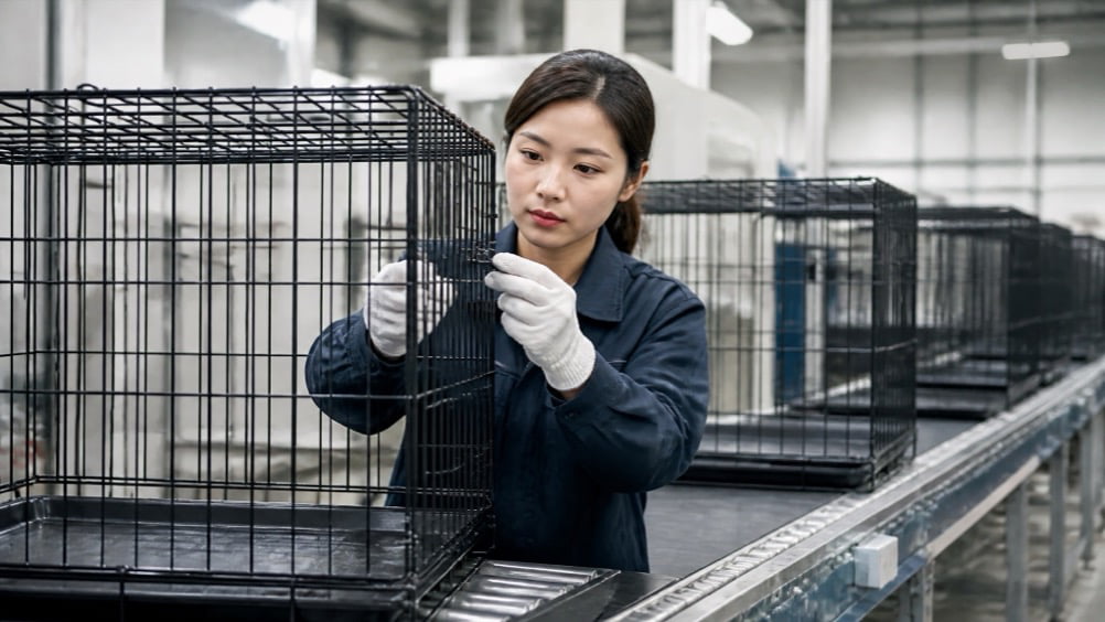 Quality control inspection of folding wire dog crate - dog crate failure rate comparison