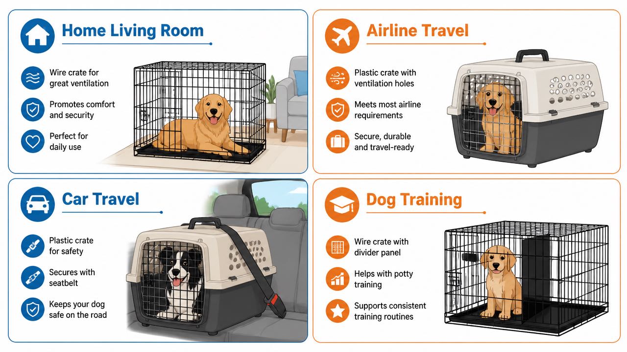 Wire vs plastic dog crate - image 3