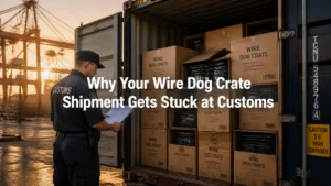 Wire dog crate shipment stuck at customs checkpoint - wire dog crate customs clearance