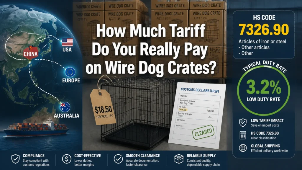 Wire dog crate tariff HS code 7326.90 duty rate guide - wire dog crate tariff